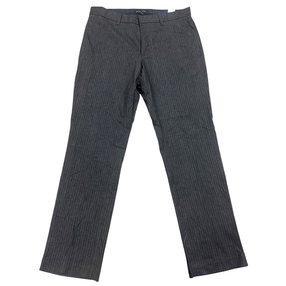 Banana Republic Aiden Fit Grey Pinstripe Chino Pants Mens 32x30 Slim Fit 246685